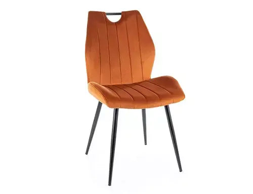 Scaun dining ARCO Velvet structură neagră / scorțișoară 4215