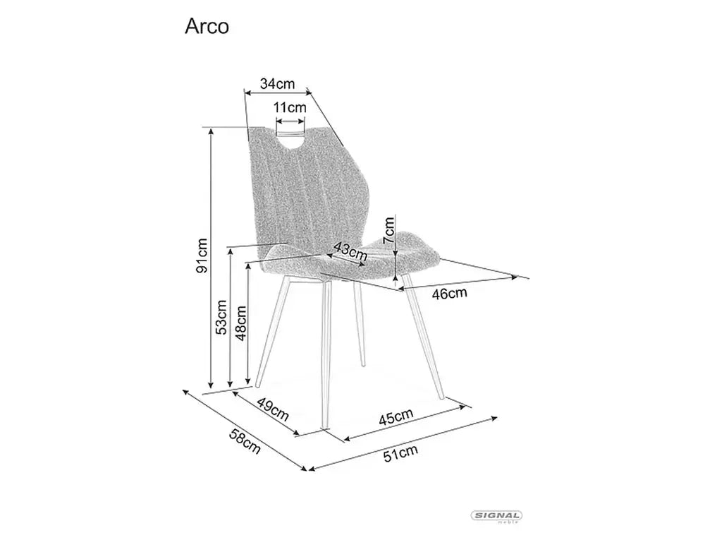 Scaun dining ARCO Brego structură neagră / bej 34