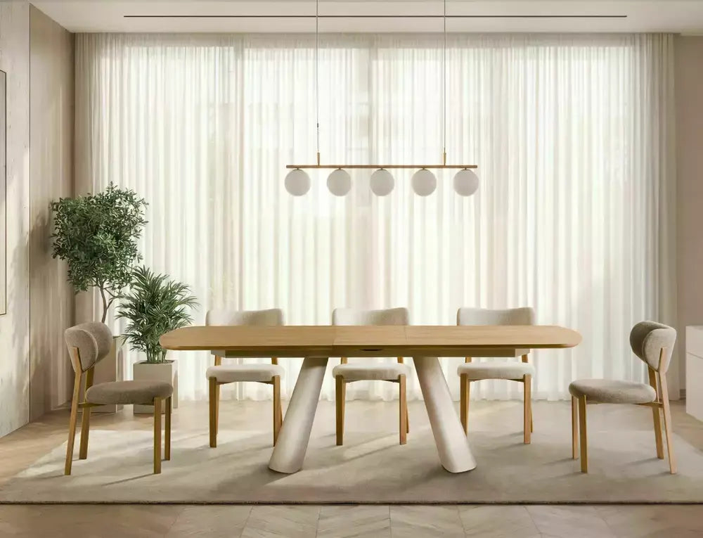 Masă dining extensibilă CANON stejar/cașmir structură 200(240)x100