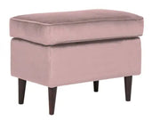 Taburet suport picioare RON Velvet roz antic Bluvel 52/wengé