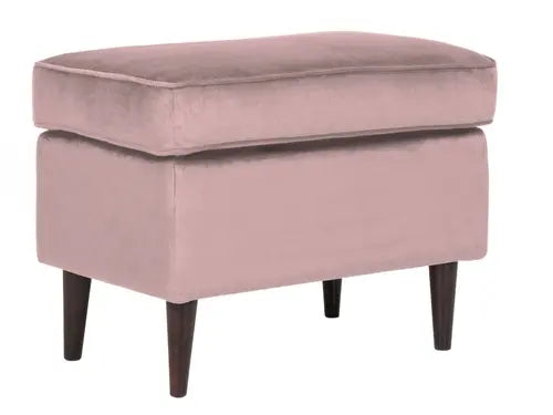 Taburet suport picioare RON Velvet roz antic Bluvel 52/wengé