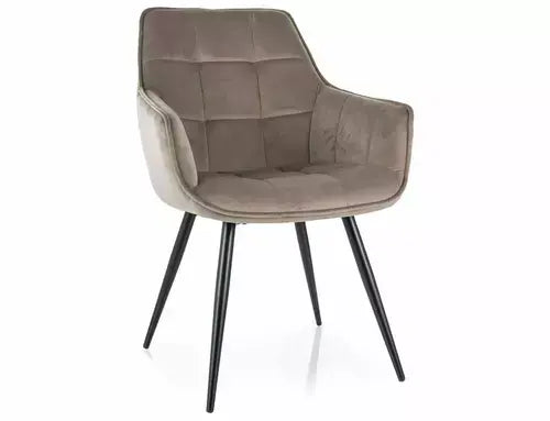 Scaun dining LILIA Velvet structură neagră/C. bej 40
