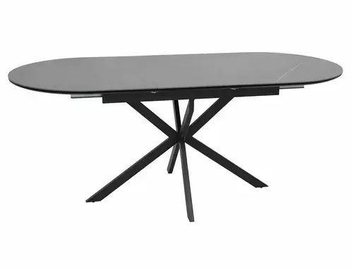 Masă dining extensibilă GASTON Ceramic gri/negru 140(180)x80
