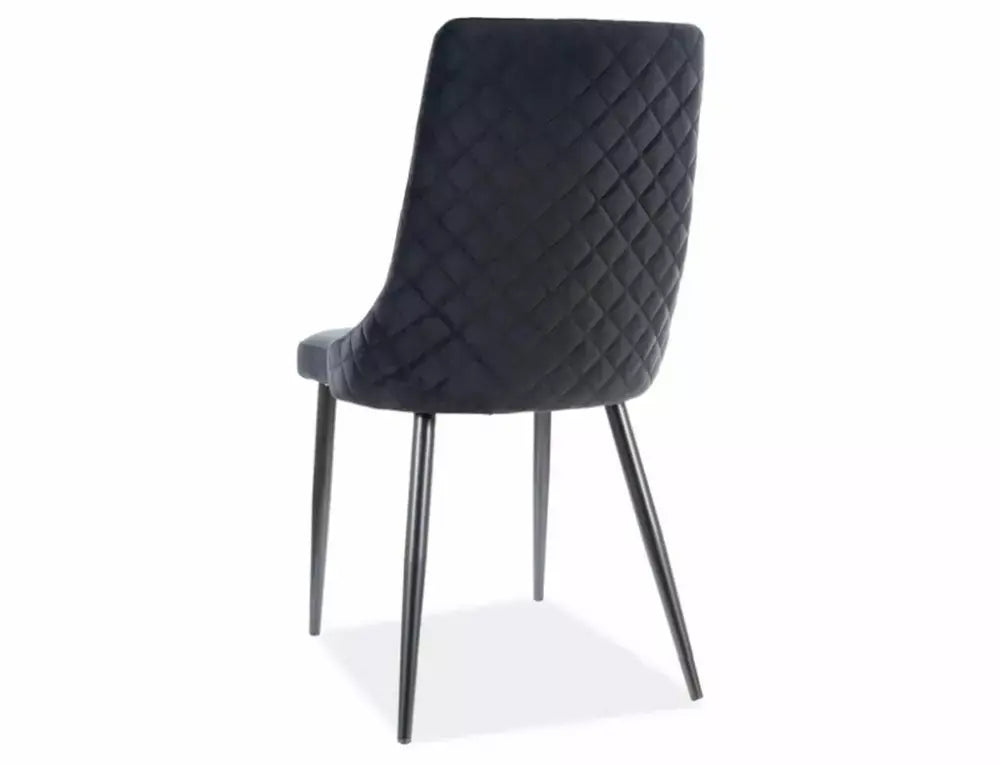 Scaun dining PIANO B Velvet structură neagră/negru Bluvel 19