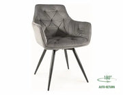 Scaun dining MANGO Velvet structură negru/gri 14