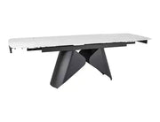 Masă dining extensibilă ARMANDO alb/negru 160(240)x90