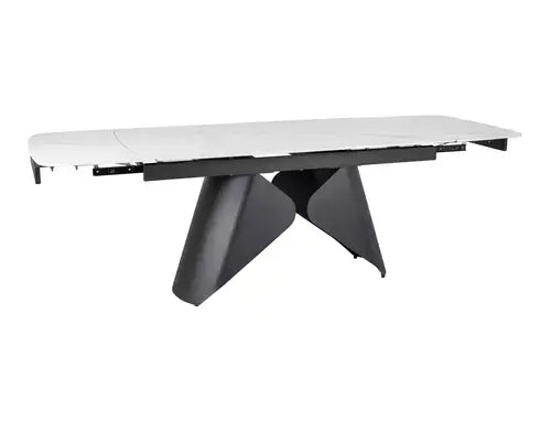 Masă dining extensibilă ARMANDO alb/negru 160(240)x90