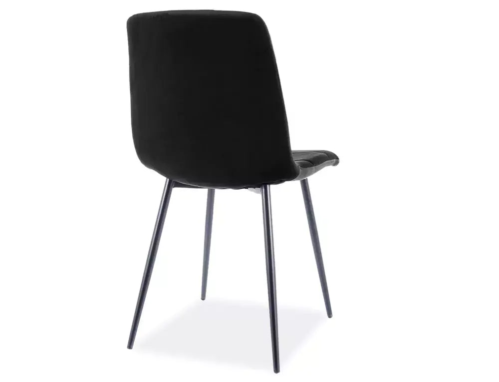 Scaun dining MILA Velvet structură neagră/negru Bluvel 19