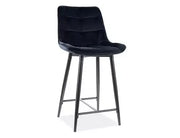 Scaun bar semi-înalt CHIC H-2 Velvet structură neagră/negru Bluvel 19