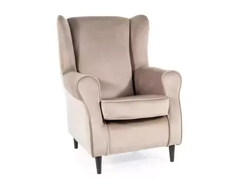 Fotoliu BARON Velvet C. bej Bluvel 40/wengé