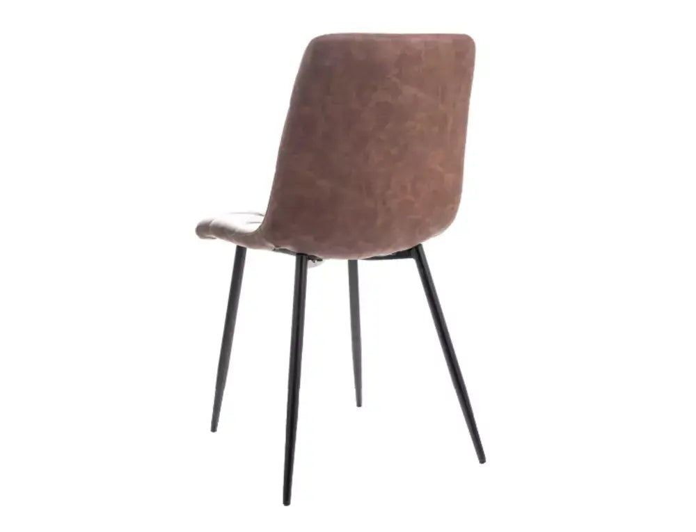Scaun dining LOOK structură neagră/BRĄZOWA piele ecologică