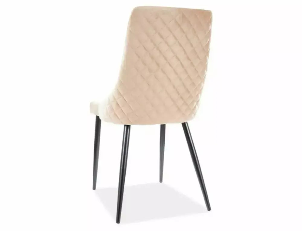 Scaun dining PIANO B Velvet structură neagră/bej Bluvel 28