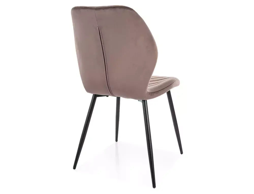 Scaun dining MIKE Velvet structură neagră/CAPPUCCINO Bluvel 38