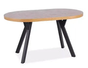 Masă dining extensibilă DOMINGO II stejar/negru 140(272)x80
