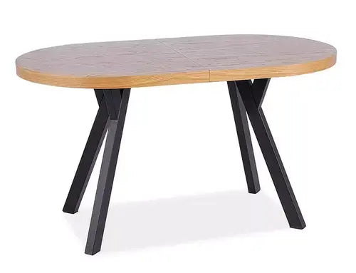 Masă dining extensibilă DOMINGO II stejar/negru 140(272)x80