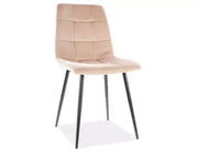 Scaun dining MILA Velvet structură neagră/bej Bluvel 28