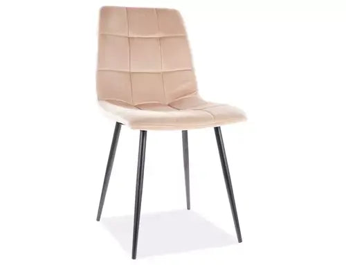 Scaun dining MILA Velvet structură neagră/bej Bluvel 28