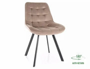 Scaun dining MONTI Velvet structură neagră/bej închis Bluvel 40