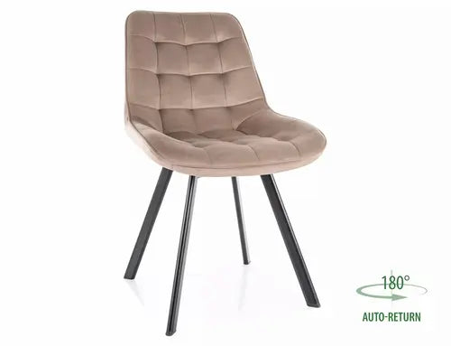Scaun dining MONTI Velvet structură neagră/bej închis Bluvel 40