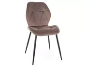 Scaun dining RICK Velvet structură neagră / CAPPUCCINO Bluvel 38