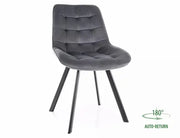 Scaun dining MONTI Velvet structură neagră/gri Bluvel 14