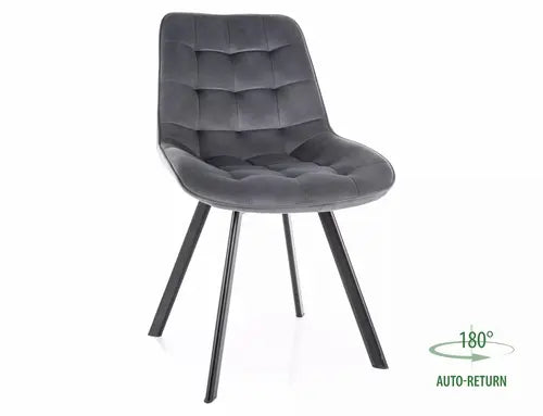 Scaun dining MONTI Velvet structură neagră/gri Bluvel 14