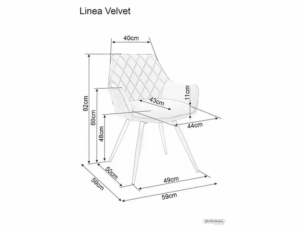 Scaun dining LINEA Velvet structură neagră/negru Bluvel 19
