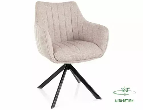 Scaun dining AZALIA LEO structură neagră / J. bej 23
