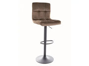 Scaun bar înalt C105 Velvet structură neagră / bej închis Bluvel 40