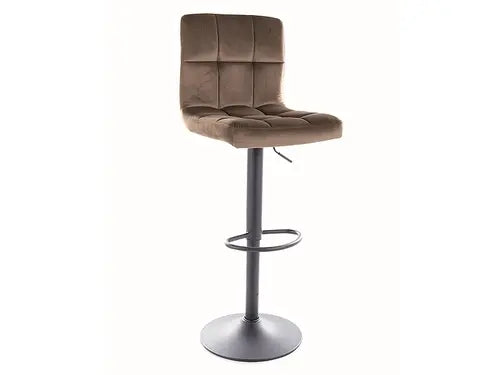 Scaun bar înalt C105 Velvet structură neagră / bej închis Bluvel 40