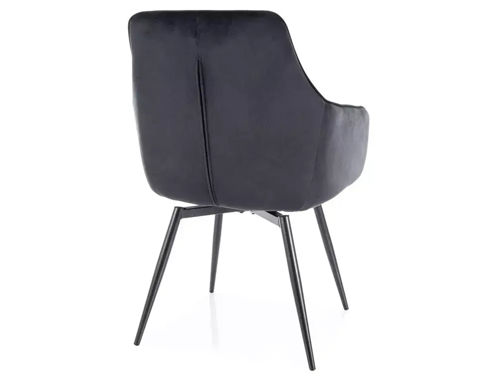 Scaun dining SERVIO Velvet structură neagră/negru Bluvel 19