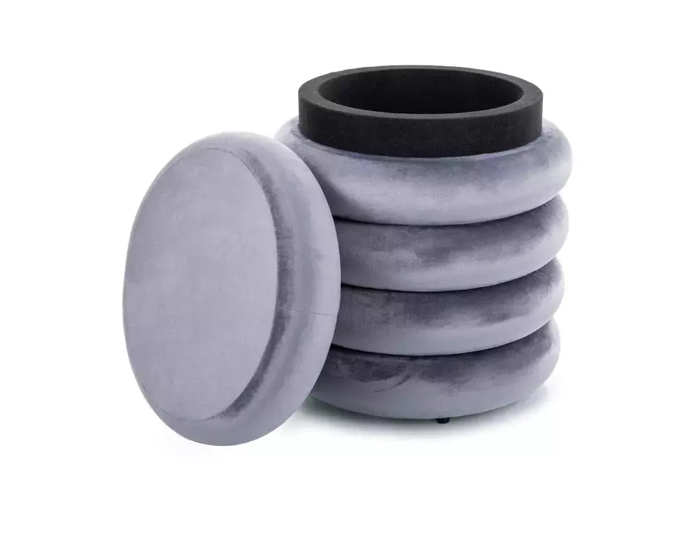 Puf CALVI Velvet gri tap. 252