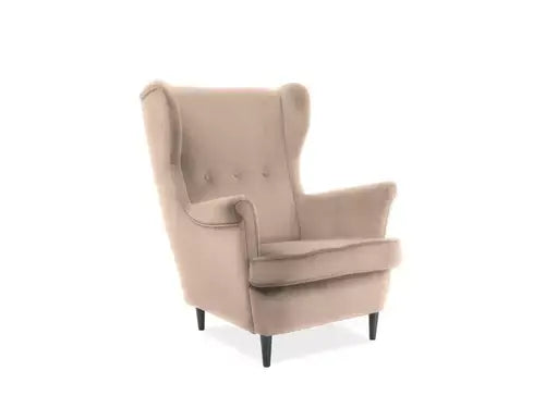 Fotoliu LORD Velvet bej Bluvel 28/wengé