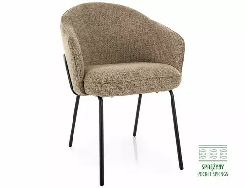 Scaun dining NAO NOELLE structură negru / C.bej 33