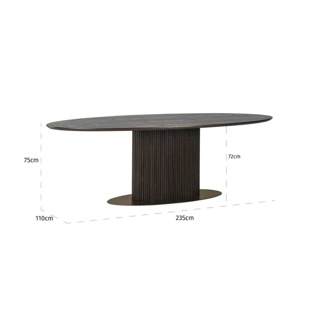 Masă dining Luxor – maro (235cm)