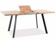 Masă dining extensibilă BRICK stejar Artisan/negru 120(160)x80