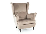 Fotoliu LORD Velvet C. bej Bluvel 40/wengé