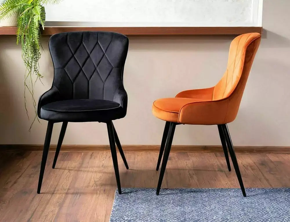 Scaun dining LOTUS Velvet structură neagră/negru Bluvel 19
