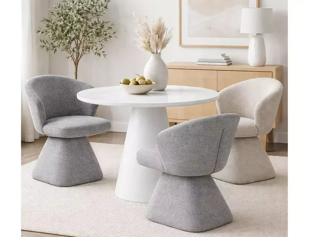 Masă dining rotundă AURORA ecru Ø120