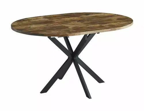Masă dining extensibilă GASTON nuc vintage/negru mat 100(135)x100