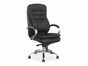 Fotoliu OBROTOWY Q-154 negru piele naturală