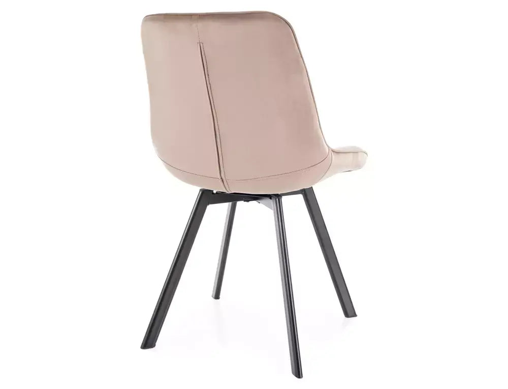 Scaun dining MONTI Velvet structură neagră/bej închis Bluvel 40