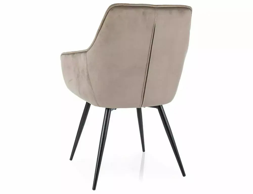 Scaun dining LILIA Velvet structură neagră/C. bej 40
