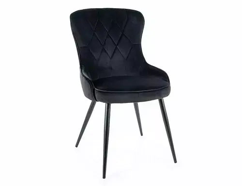 Scaun dining LOTUS Velvet structură neagră/negru Bluvel 19