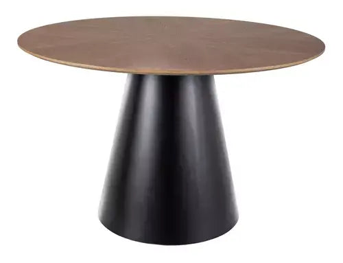 Masă dining rotundă ANGEL stejar/negru Ø120