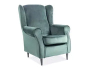 Fotoliu BARON Velvet verde Bluvel 78/wengé