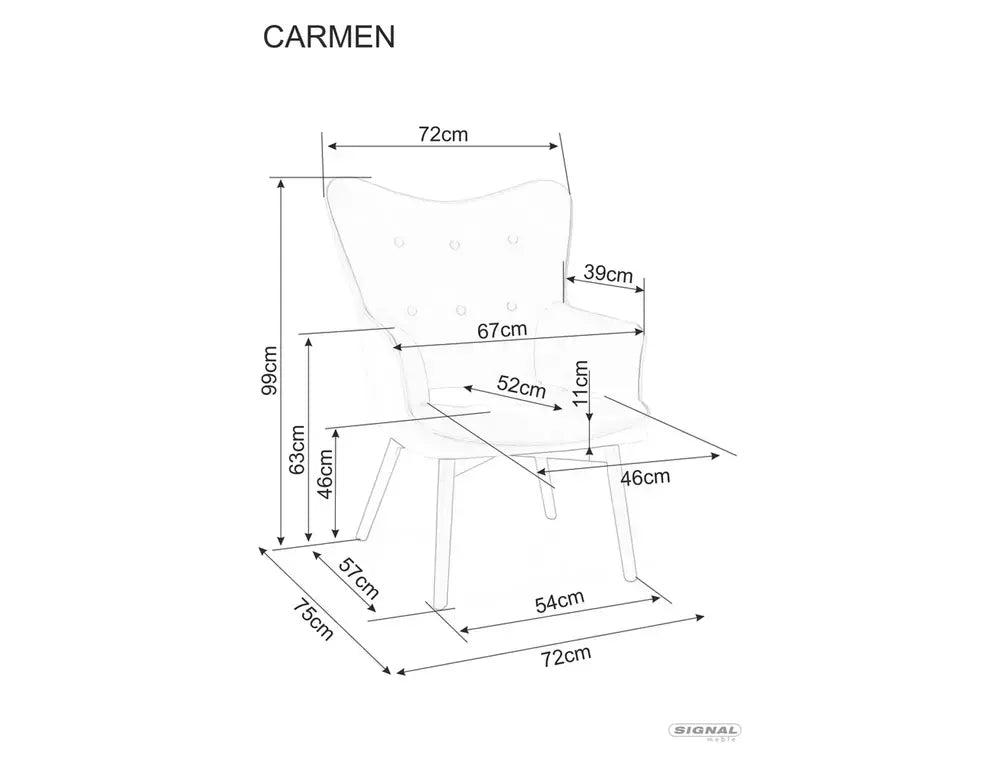 Fotoliu CARMEN Velvet negru mat structură/olive Bluvel 77