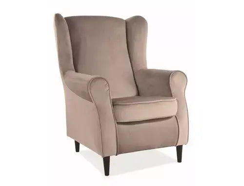 Fotoliu BARON Velvet bej Bluvel 28/wengé