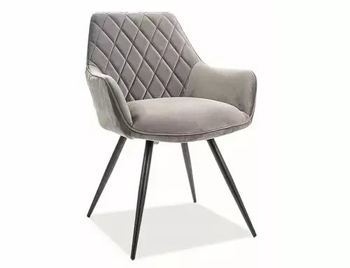Scaun dining LINEA Velvet structură neagră/bej Bluvel 28