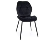 Scaun dining RICK Velvet structură neagră / negru Bluvel 19